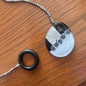 Black and Silver Pendant Necklace